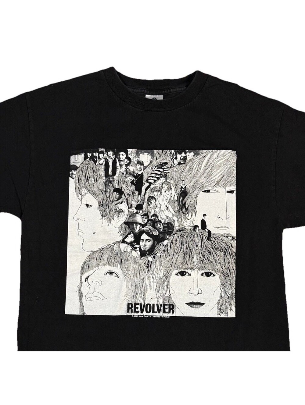 Vintage 2002 Beatles Revolver Album T-Shirt Black Apple M